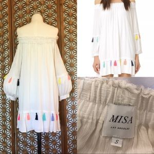 Misa Los Angeles off the shoulder dress mini S